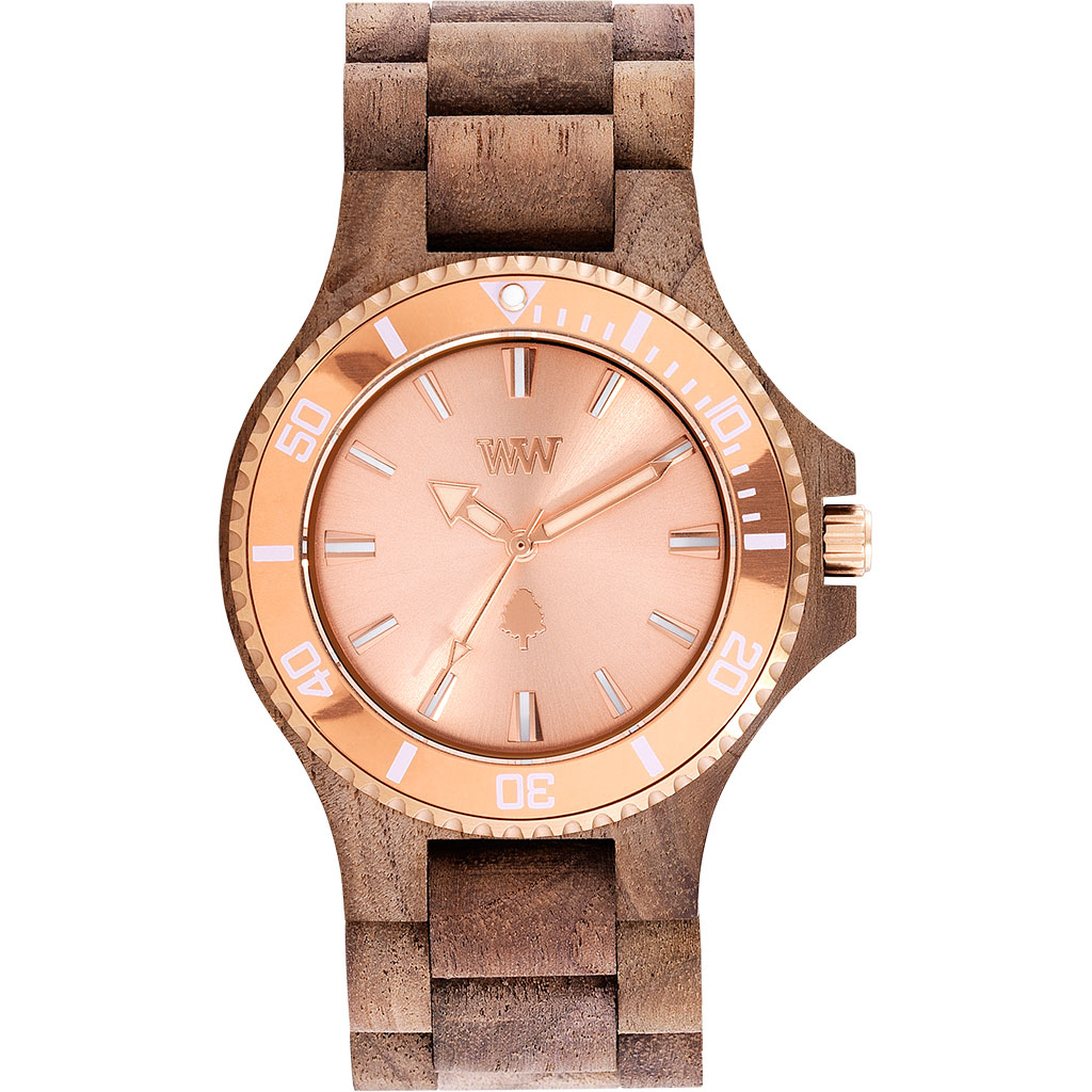 WEWOOD DATE MB NUT ROUGH_ROSE GOLD